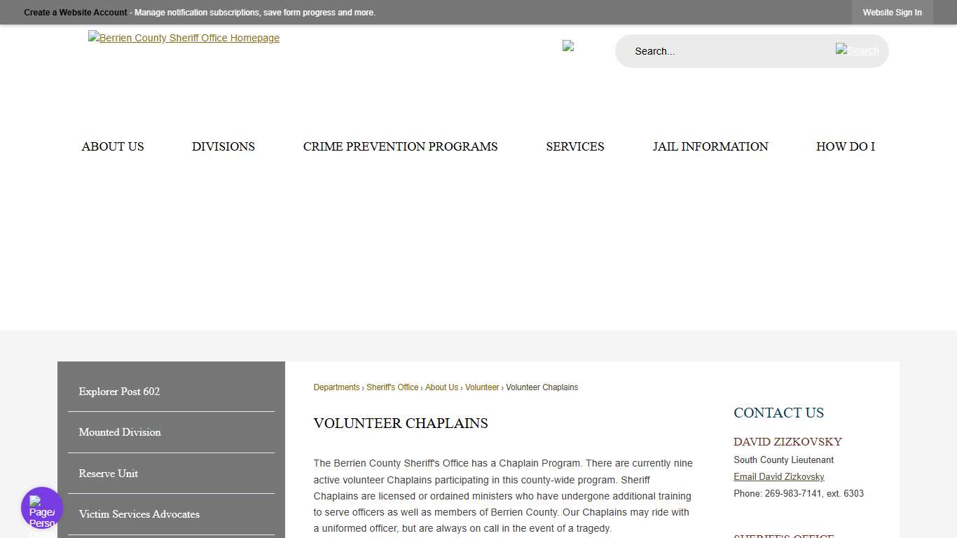 Volunteer Chaplains | Berrien County, MI